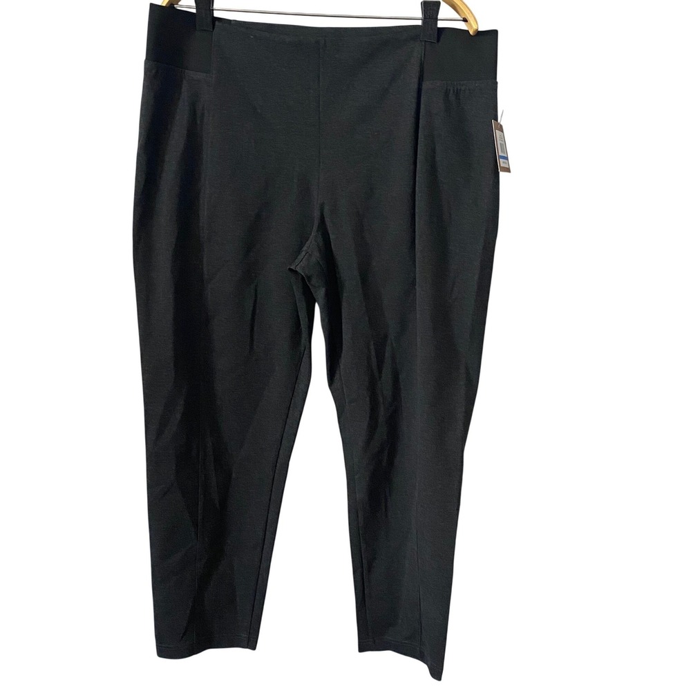 Ellen Tracy Charcoal Heather Strech Pull On Tapered Leg Pants Sz Xl Comfort